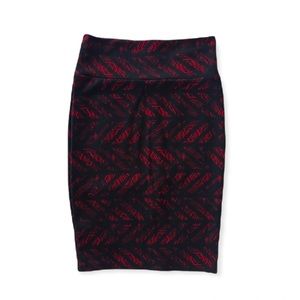 Lularoe skirt SMALL black red pencil stretch
